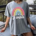 Sé Amable Spanish Bilingual Teacher Be Kind Boho Rainbow Women's Comfort Colors T-Shirt Gray Sé Amable Spanish Bilingual Teacher Be Kind Boho Rainbow Women's Comfort Colors T-Shirt Gray