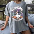 Silly Goose Spooky Teacher Club Halloween Witch Ghost Women's Comfort Colors T-Shirt Gray