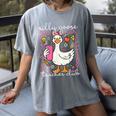 Silly Goose Teacher Club Animal Lover Groovy Teacher Women's Comfort Colors T-Shirt Gray