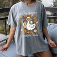 Silly Goose Teachers Club Cozy Fall Teacher Women's Comfort Colors T-Shirt Gray