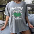 Sleighing Math Problem Xmas In Math Teacher Christmas Men Women Women's Comfort Colors T-Shirt Gray
