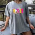 Spooky Halloween Teacher Para Counselor SPED Preppy Boo Kids Women's Comfort Colors T-Shirt Gray