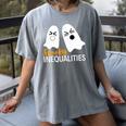 Spooky Inequalities Ghosts Halloween Math Teacher Women's Comfort Colors T-Shirt Gray Spooky Inequalities Ghosts Halloween Math Teacher Women's Comfort Colors T-Shirt Gray