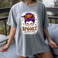 Spooky Paraprofessional Life Halloween Messy Bun Teacher For Men Women Women's Comfort Colors T-Shirt Gray Spooky Paraprofessional Life Halloween Messy Bun Teacher For Men Women Women's Comfort Colors T-Shirt Gray