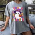 Spooky Teacher Halloween Cute Halloween Teacher Ghost Women's Comfort Colors T-Shirt Gray Spooky Teacher Halloween Cute Halloween Teacher Ghost Women's Comfort Colors T-Shirt Gray