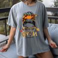STEM Teacher Messy Bun Fall Vibes Autumn Thanksgiving Men Women Women's Comfort Colors T-Shirt Gray