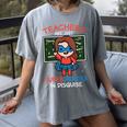 Super Hero Teacher Superheroes In Disguise Women's Comfort Colors T-Shirt Gray