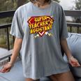 Super Teacher's Assistant Educational Superhero Women's Comfort Colors T-Shirt Gray Super Teacher's Assistant Educational Superhero Women's Comfort Colors T-Shirt Gray