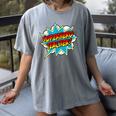 Superhero Teacher Retro Comic Teaching Superpower Women's Comfort Colors T-Shirt Gray Superhero Teacher Retro Comic Teaching Superpower Women's Comfort Colors T-Shirt Gray