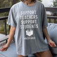 Support Teachers Support Students Red For Ed T-Shirt Women's Comfort Colors T-Shirt Gray Support Teachers Support Students Red For Ed T-Shirt Women's Comfort Colors T-Shirt Gray