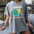 I Survived 67 Days Of School Teachers Students Meme Women's Comfort Colors T-Shirt Gray I Survived 67 Days Of School Teachers Students Meme Women's Comfort Colors T-Shirt Gray