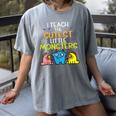 I Teach Cutest Little Monsters Halloween Teacher Men Women Women's Comfort Colors T-Shirt Gray I Teach Cutest Little Monsters Halloween Teacher Men Women Women's Comfort Colors T-Shirt Gray