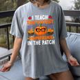I Teach The Cutest Pumpkins In The Patch Halloween Teacher Women's Comfort Colors T-Shirt Gray