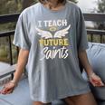 I Teach Future Saints Catholic Educator Teacher Women's Comfort Colors T-Shirt Gray