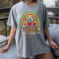 Teach Love Inspire Rainbow Leopard Cheetah Print Teacher Women's Comfort Colors T-Shirt Gray Teach Love Inspire Rainbow Leopard Cheetah Print Teacher Women's Comfort Colors T-Shirt Gray
