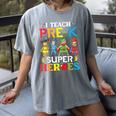 I Teach Pre-K Superheroes Students Teacher Back To School Women's Comfort Colors T-Shirt Gray I Teach Pre-K Superheroes Students Teacher Back To School Women's Comfort Colors T-Shirt Gray