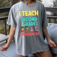 I Teach Second Grade Superheroes Teacher Superhero Women's Comfort Colors T-Shirt Gray