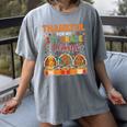 Teach Thanksgiving Teacher Thankful For My 1st Grade Turkeys Women's Comfort Colors T-Shirt Gray Teach Thanksgiving Teacher Thankful For My 1st Grade Turkeys Women's Comfort Colors T-Shirt Gray