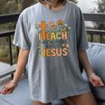 I Teach Tiny Humans About Jesus Christian Teacher Religious Women's Comfort Colors T-Shirt Gray