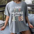 I Teach Tiny Humans About Jesus Teacher Sunday School Faith Women's Comfort Colors T-Shirt Gray I Teach Tiny Humans About Jesus Teacher Sunday School Faith Women's Comfort Colors T-Shirt Gray