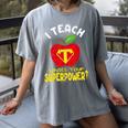 I Teach What's Your Superpower Superhero Teacher Women's Comfort Colors T-Shirt Gray I Teach What's Your Superpower Superhero Teacher Women's Comfort Colors T-Shirt Gray