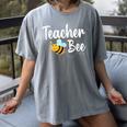Teacher Bee Bumblebee Back To School Women's Comfort Colors T-Shirt Gray Teacher Bee Bumblebee Back To School Women's Comfort Colors T-Shirt Gray