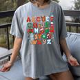 Teacher Christmas Alphabet Back To School Holiday Learning Women's Comfort Colors T-Shirt Gray Teacher Christmas Alphabet Back To School Holiday Learning Women's Comfort Colors T-Shirt Gray