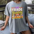 Teacher Cute Will Trade Students For Candy Halloween Costume Women's Comfort Colors T-Shirt Gray Teacher Cute Will Trade Students For Candy Halloween Costume Women's Comfort Colors T-Shirt Gray