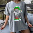 The Teacher Elf Christmas Family Matching Xmas Group For Men Women Women's Comfort Colors T-Shirt Gray The Teacher Elf Christmas Family Matching Xmas Group For Men Women Women's Comfort Colors T-Shirt Gray