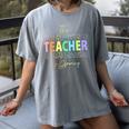 This Teacher Is Glowing Hello Summer End Of School Women's Comfort Colors T-Shirt Gray