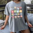 Teacher Groovy Play Is Learning Back To School Women's Comfort Colors T-Shirt Gray