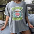 Teacher Halloween Costume Science Teachers Love Brains Women's Comfort Colors T-Shirt Gray