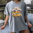 Teacher Halloween School Bus Driver Cute Ghost Witch Party Women's Comfort Colors T-Shirt Gray