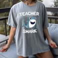 Teacher Shark Teaching Back To School Kindergarten Women's Comfort Colors T-Shirt Gray Teacher Shark Teaching Back To School Kindergarten Women's Comfort Colors T-Shirt Gray