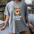 Teacher Squad Red Plaid Rudolph Reindeer Christmas Women's Comfort Colors T-Shirt Gray Teacher Squad Red Plaid Rudolph Reindeer Christmas Women's Comfort Colors T-Shirt Gray