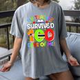 My Teacher Survived 100 Days Of Me 100 Days Of School Women's Comfort Colors T-Shirt Gray