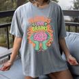 Teacher Teachers Love Brains Halloween Men Women Women's Comfort Colors T-Shirt Gray