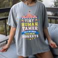 Teacher Tiny Human Tamer This My Circus These Are My Monkeys Women's Comfort Colors T-Shirt Gray