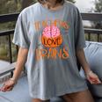 Teachers Love Brains Halloween T-Shirt For Men Women Women's Comfort Colors T-Shirt Gray