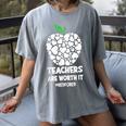 Teachers Are Worth It Red For Ed Women's Comfort Colors T-Shirt Gray Teachers Are Worth It Red For Ed Women's Comfort Colors T-Shirt Gray
