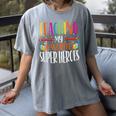 Teaching My Favorite Superheros Men Women SPED Teacher Women's Comfort Colors T-Shirt Gray