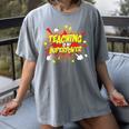 Teaching Is My Superpower Retro Comic Teacher Women's Comfort Colors T-Shirt Gray Teaching Is My Superpower Retro Comic Teacher Women's Comfort Colors T-Shirt Gray