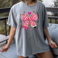 Teaching Is A Work Of Heart Pencil Bow Teacher Valentine Women's Comfort Colors T-Shirt Gray Teaching Is A Work Of Heart Pencil Bow Teacher Valentine Women's Comfort Colors T-Shirt Gray