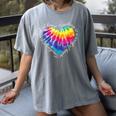 Teaching Is a Work Of Heart Tie Dye Hippie For Teacher For Men Women Girls Kids Women's Comfort Colors T-Shirt Gray