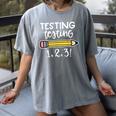 Testing Testing 123 Cute Test Day School Teacher Exam For Men Women Girls Kids Women's Comfort Colors T-Shirt Gray