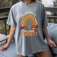 Thankful For My 5th Grade Turkeys Thanksgiving Teacher Women's Comfort Colors T-Shirt Gray