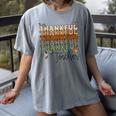 Thankful Teacher Thanksgiving Fall Pumpkin Turkey Women's Comfort Colors T-Shirt Gray