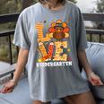 Thanksgiving Love Kindergarten Teacher Turkey Autumn Fall Women's Comfort Colors T-Shirt Gray Thanksgiving Love Kindergarten Teacher Turkey Autumn Fall Women's Comfort Colors T-Shirt Gray