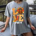 Thanksgiving Love Pre-K Teacher Turkey Autumn Fall For Men Women Girls Kids Women's Comfort Colors T-Shirt Gray