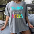 Third Grade Rocks Shirt Team 3rd Grade Teacher Women's Comfort Colors T-Shirt Gray